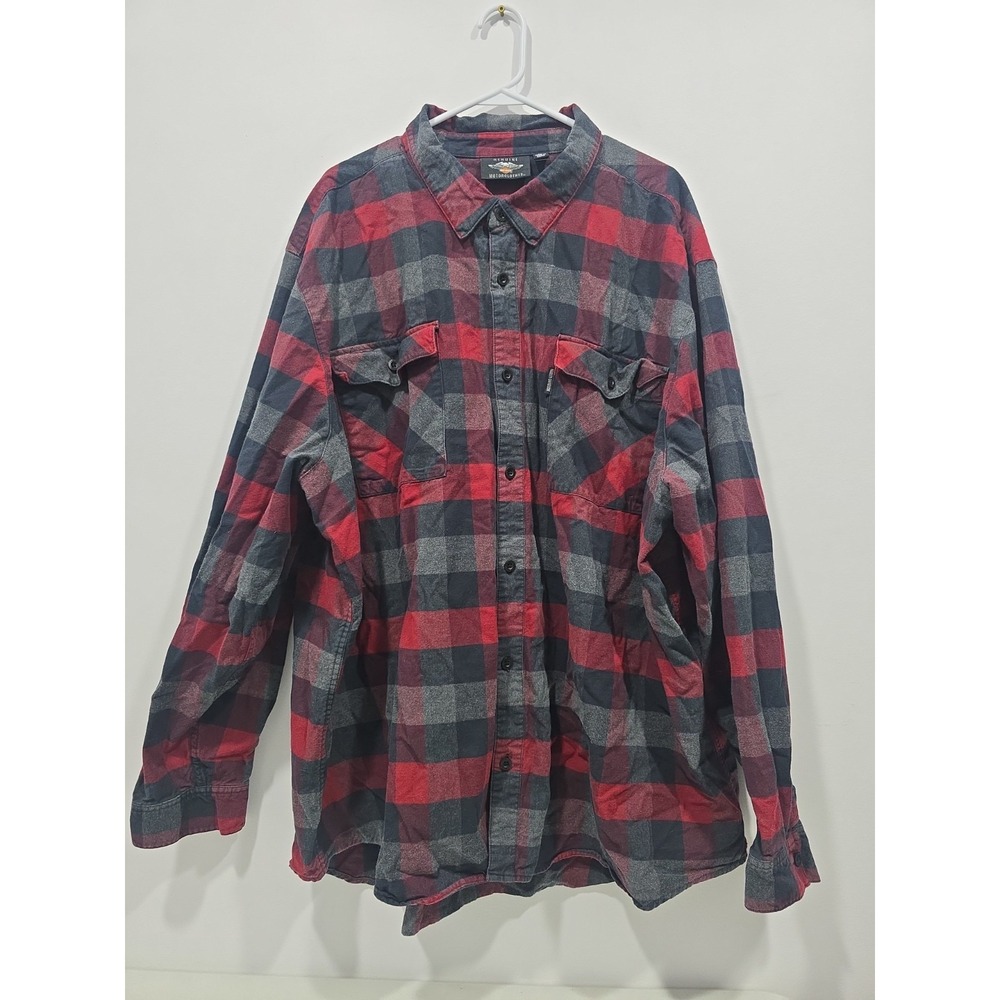 Harley Davidson Genuine Motor Clothes Mens 4XL Plaid Flannel Long Sleeve Shirt